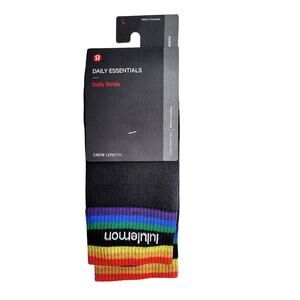 Lululemon Rainbow Crew Sock‎ Daily Stride Graphic Color Pop Streetwear Lounge